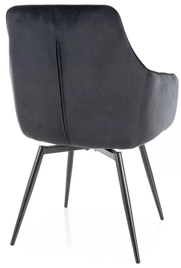 Jedálenská stolička Montale Velvet, čierna