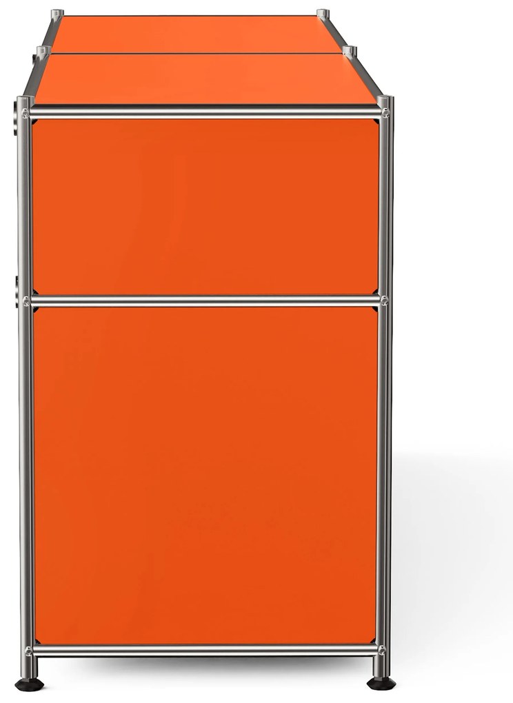 Kovová odkladacia skrinka »CN3« s výklopnými priečinkami a zásuvkami, oranžová