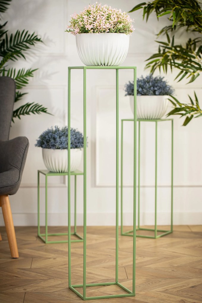 STOJAN NA KVETINÁČ SIMPLE 100X24X24 CM ZELENÁ