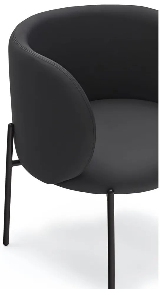 Čierne kreslo z imitácie kože Mogi - Teulat