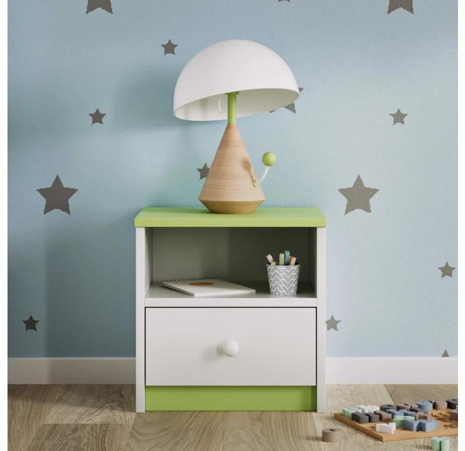Detský nočný stolík Babydreams 40 cm zelený