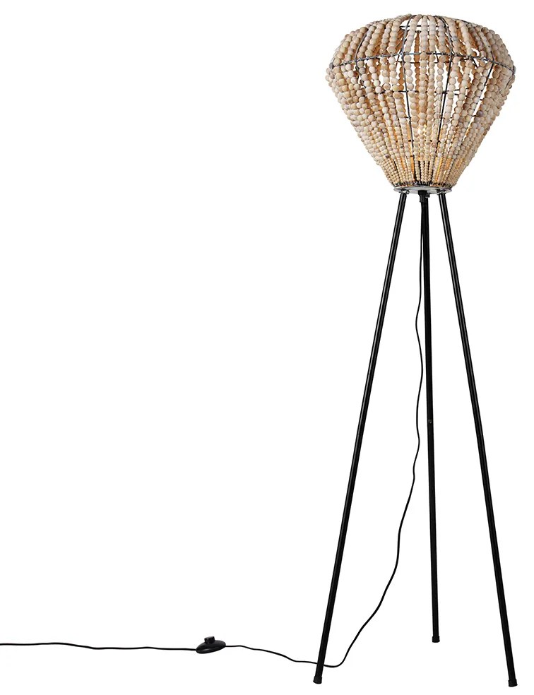 Orientálna stojaca lampa béžová s korálkami - Moti