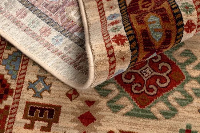 Koberec KESHAN, strapce 6668/53555 béžový / bordový