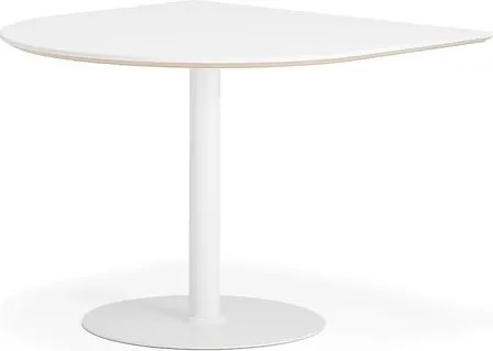 Stôl METRIC, polovičný ovál, 1000x1000x720, biela