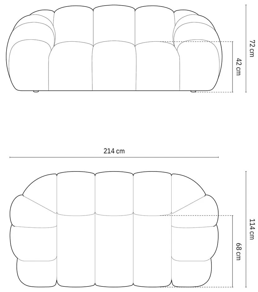 Zelená pohovka 214 cm Diana – Micadoni