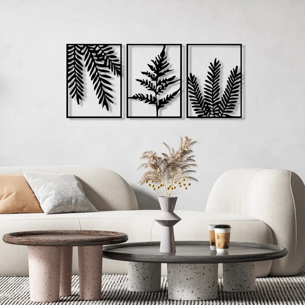 Kovové nástenné dekorácie v súprave 3 ks 118x50 cm Yakomo – Wallity