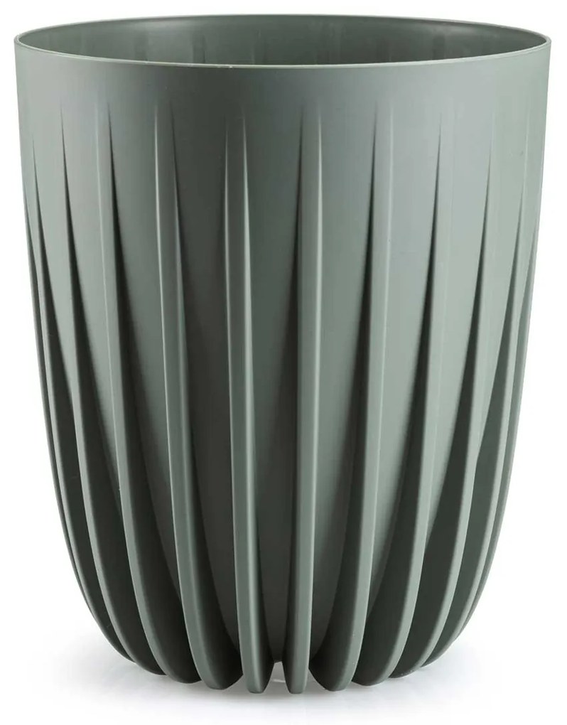 PLASTOVÝ KVETINÁČ STRIPPED 25X30 CM ZELENÁ