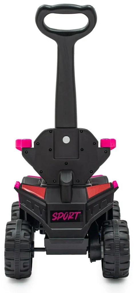 Baby Mix Detská elektrická odrážedlo s vodiacoutyčou Ruggy, ružová