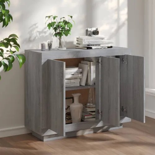 vidaXL Komoda sivý dub sonoma 92x35x75 cm spracované drevo-