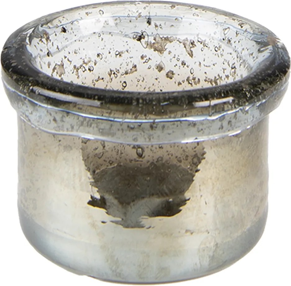 Zelený sklenený svietnik na čajovú sviečku Sandy - Ø 9*6 cm
