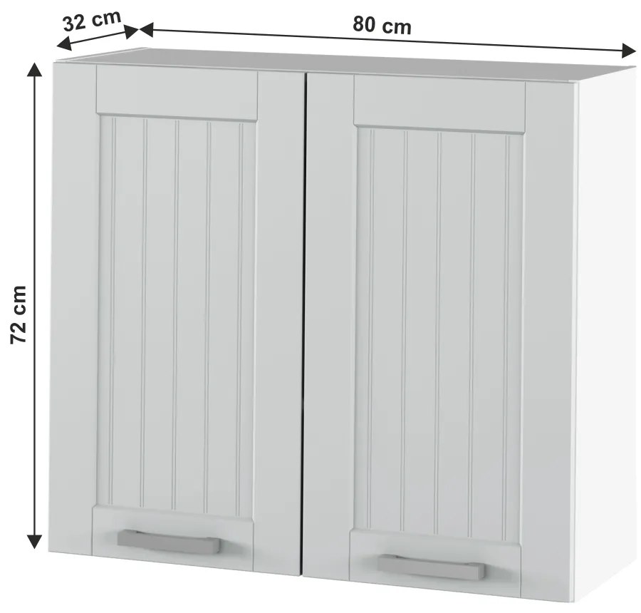 Horná kuchynská skrinka Julia Typ 11 - svetlosivá / biela