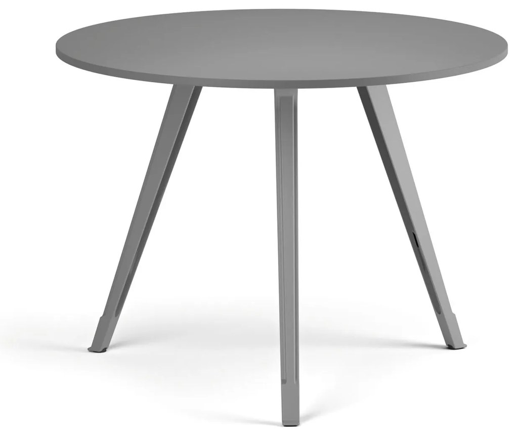 Konferenčný stôl PRIMO ZEN, priemer 100 cm, sivostrieborná podnož, grafit