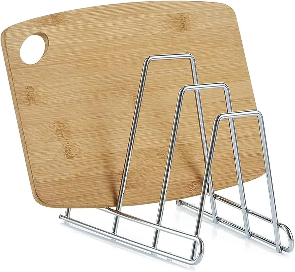 Zeller Present Držiak, stojan na pokrievky, panvice, dosky, plechy – 3 pozície, nerezový ZELLER