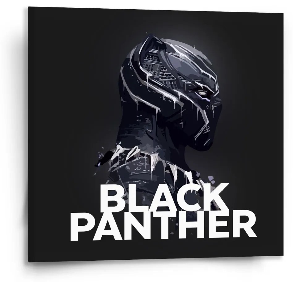 Sablio Obraz BLACK PANTHER z profilu Černý - 110x110 cm