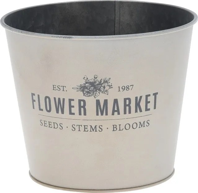 Kvetináč Flower market – béžový 17 × 14 cm