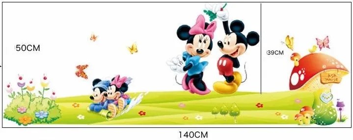 Samolepka na stenu "Mickey a Minnie XXL" 140x50 cm