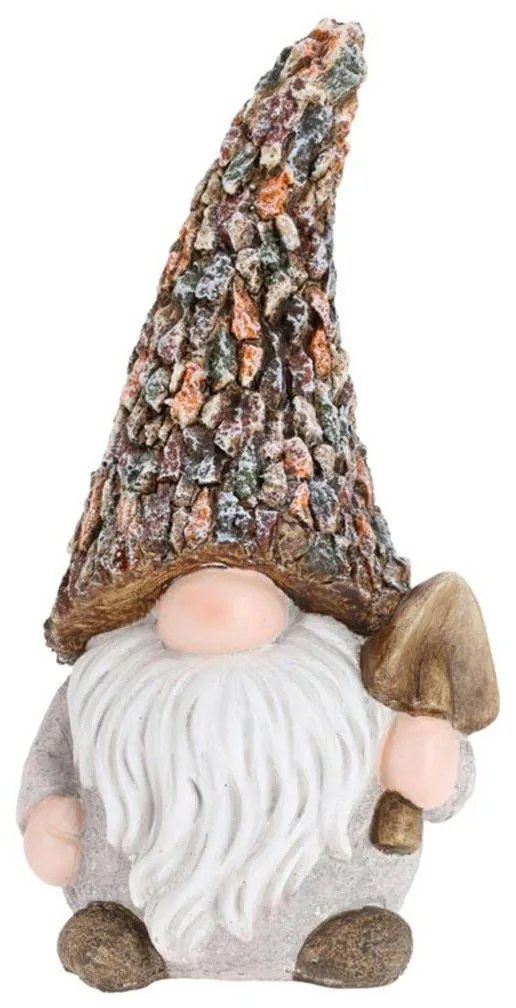 Záhradná figúrka z polyresinu Gnome 1, 30,5 cm, viacfarebná