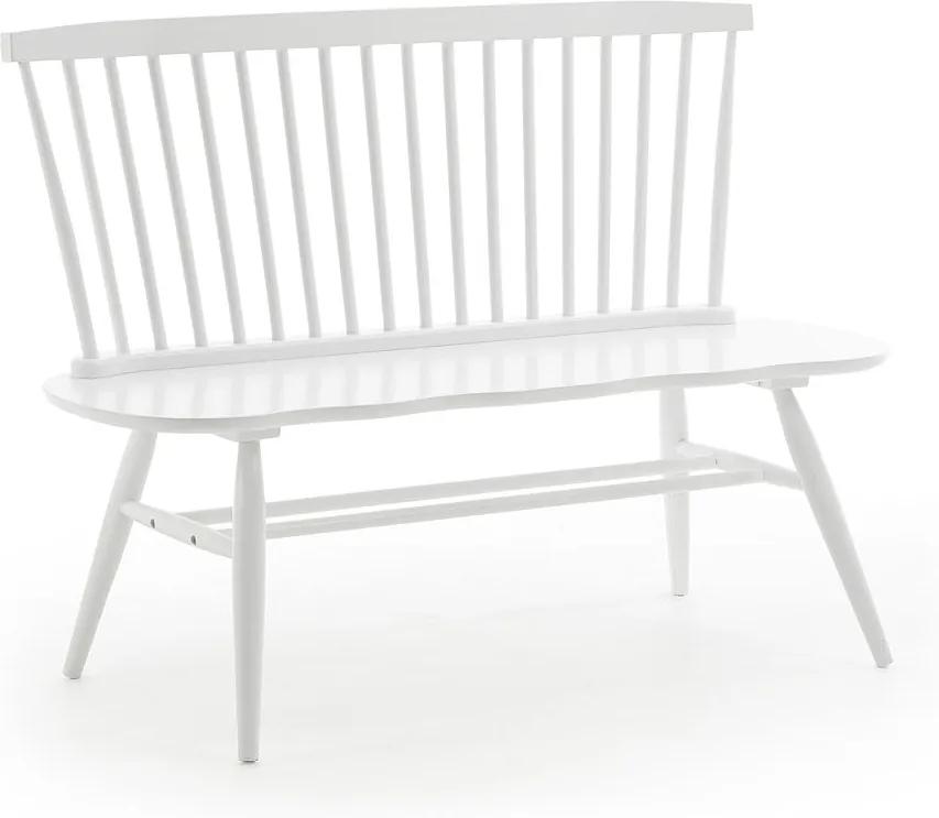 Biela sedacia lavica z kaučukového dreva La Forma Slover, 120 × 53 cm
