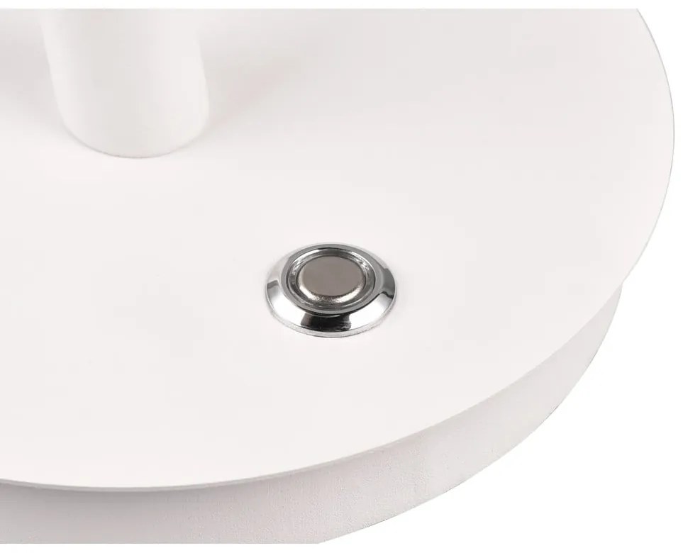 Biela LED stolová lampa s kovovým tienidlom (výška 56 cm) Nala – Trio Select