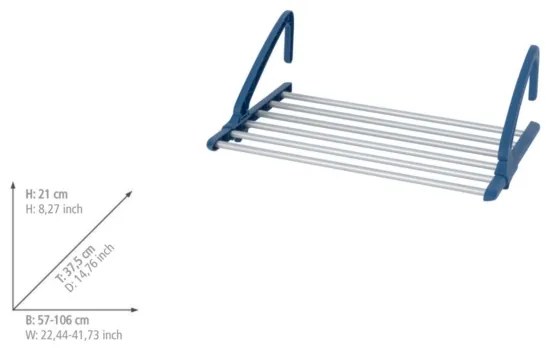 WENKO 63005800 - Sušiak na prádlo 37,5x21 cm nerez/strieborná/modrá