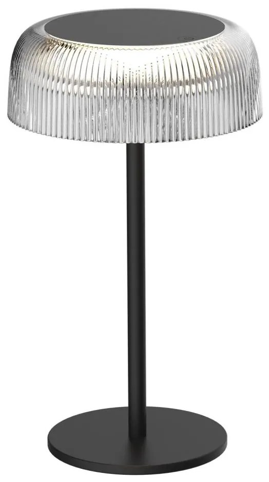 LED Stmievateľná stolná lampa TRYPOLIS LED/2W/5V USB 1800 mAh IP44 čierna