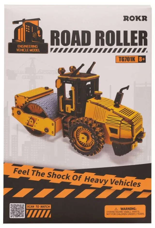 Robotime Rokr 3D dřevěné puzzle Silniční válec 149 ks