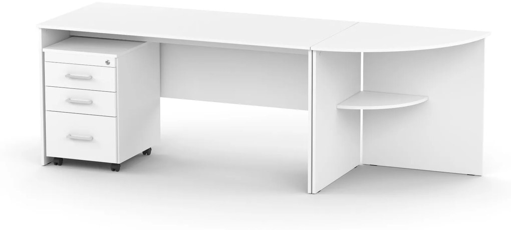 DREVONA Písací stôl rokovací biely REA OFFICE 60