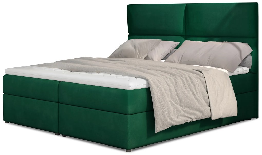drevko Čalúnená posteľ Amber - Kronos 19 - 140 x 200 cm, Zelená