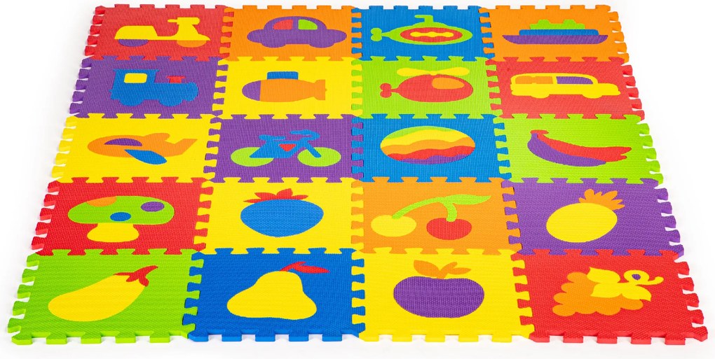 ECOTOYS Penová edukačná podložka EVA puzzle 20 dielov 148×119 cm protišmyková pre deti 3+