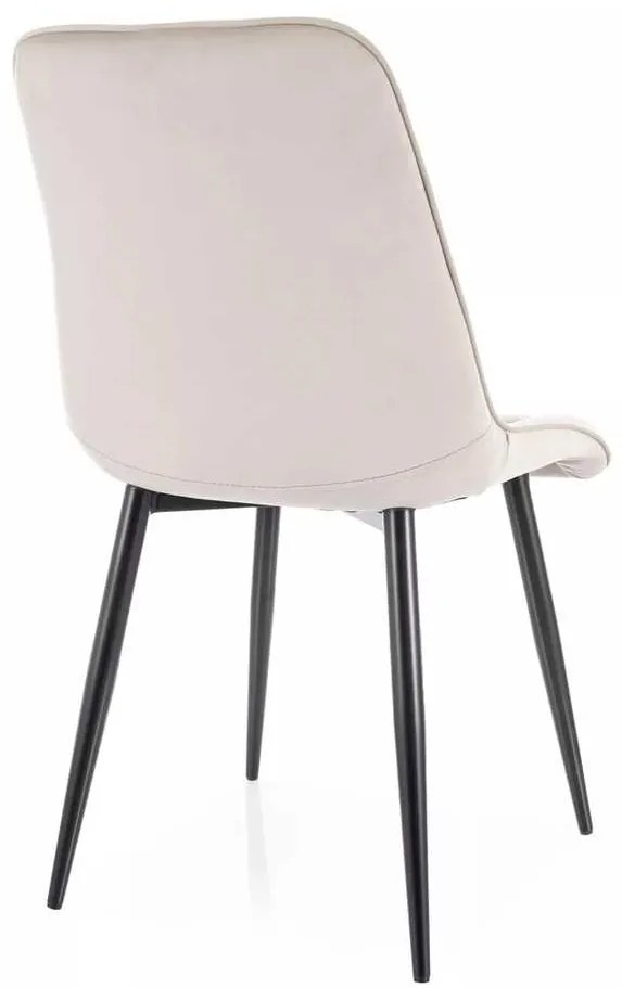 Jedálenská stolička Chic Velvet, krémová / čierna