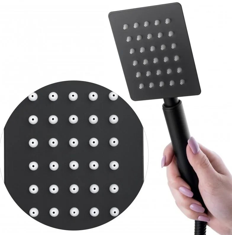Erga Dual, podomietková sprchová súprava s dažďovou hlavicou 30x30 cm, i-BOX inštalačný systém, čierna matná, ERG-YKA-BP.DUAL30-BLK