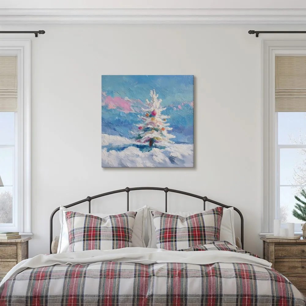 Obraz zimné čaro s vianočným stromom