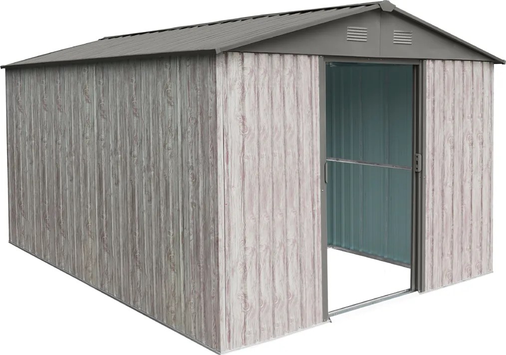 Záhradný domček BestBerg ZDB-9SD / 9 m² / 279 x 324 x 211 cm / dekor biele drevo / sivá