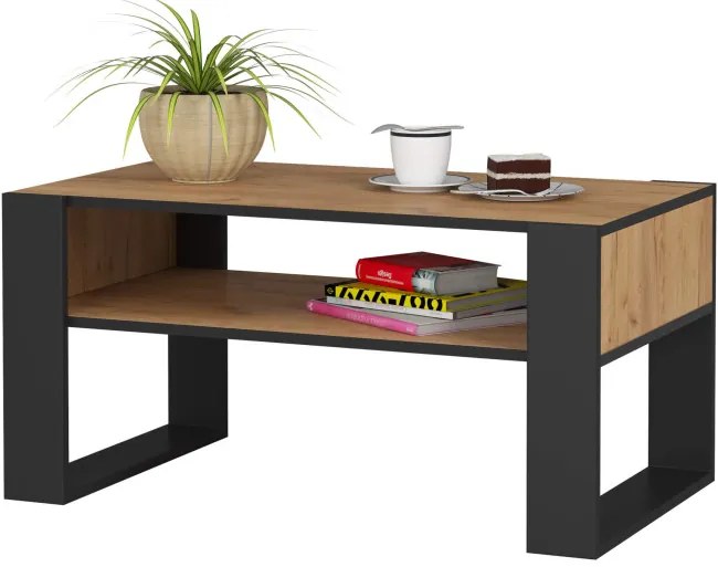 Konferenčný stolík DOMI dub craft / čierny