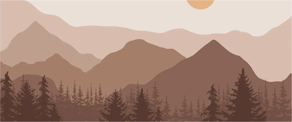 Obraz - Hnedé pohorie N⁰1 (120x50 cm)