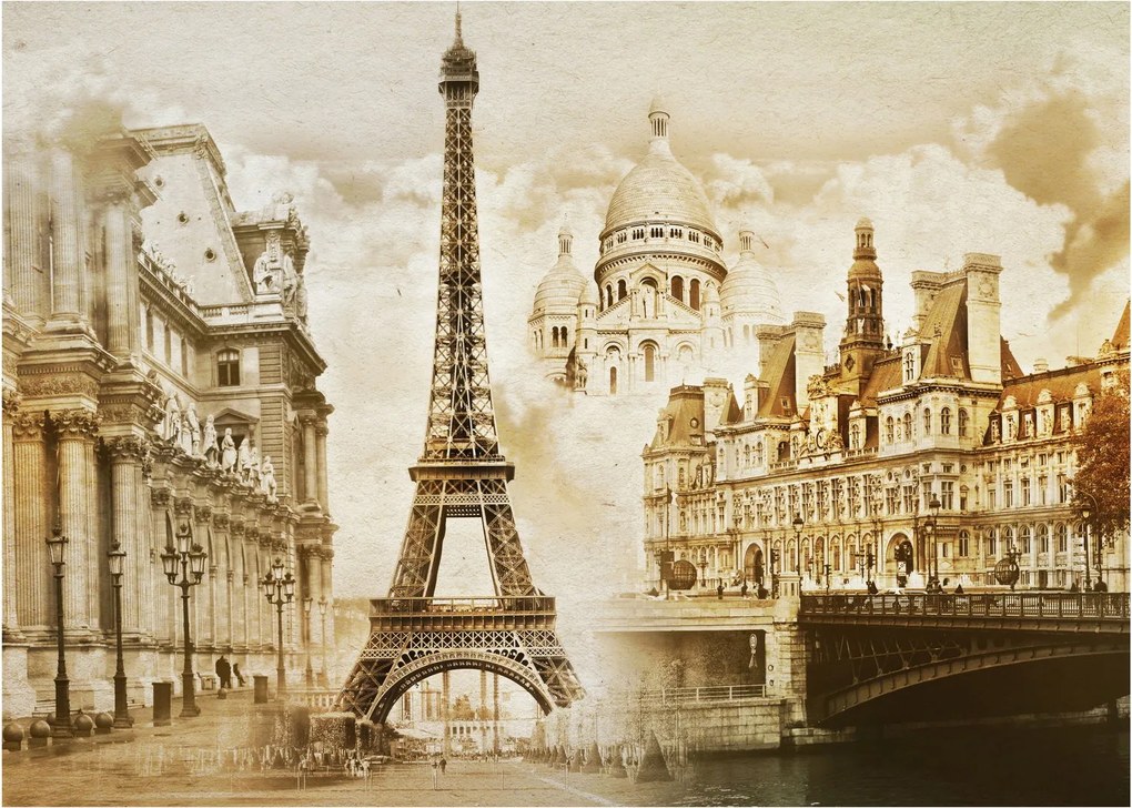 Obraz - Parížske pamiatky (70x50 cm)