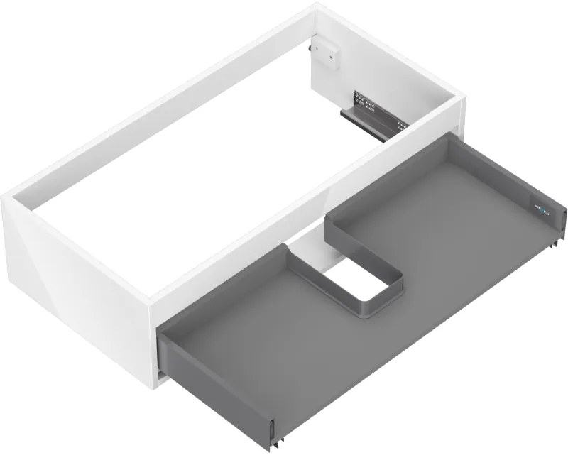Mexen Box-A, závesná skrinka 90 cm, 1 zásuvka, biela lesklá, 91AX0-0900-235-1-00