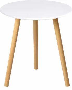 Příruční stolek, bílá / přírodní, PAMINO 0000235349 Tempo Kondela