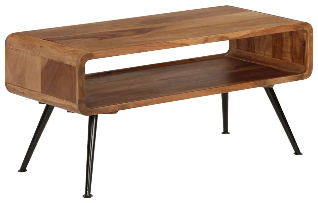 vidaXL Konferenčný stolík z masívneho sheeshamového dreva 95x40x45 cm