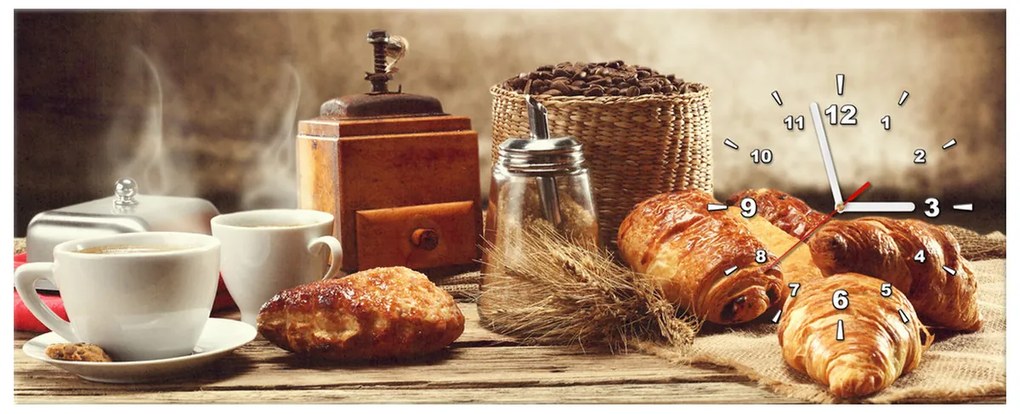 Gario Obraz s hodinami Chutné raňajky Rozmery: 60 x 40 cm