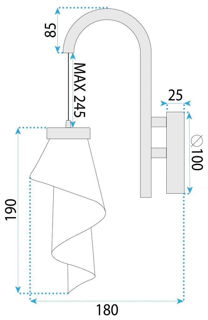 Toolight Toolight, LED nástenné svietidlo, 10W, 467 lm, APP1766-1W, ružové zlato, OSW-09310