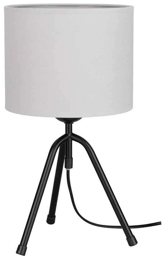 Tami Stolná lampa 1xE27 Max.40W Čierna / Čierne PVC / Svetlo šedá