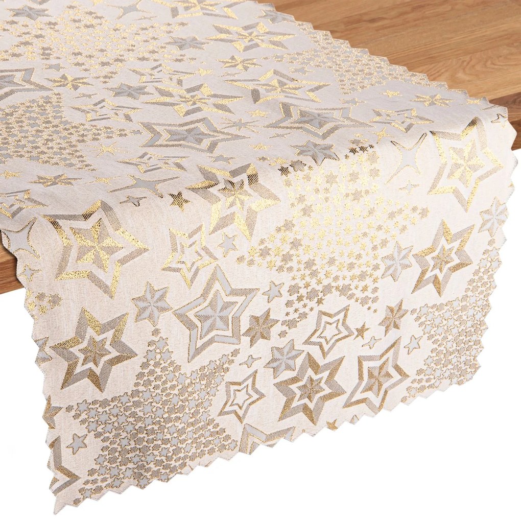 Dekorstudio Luxusný Vianočný behúň na stôl s hviezdami - zlatý SW29 Rozmer behúňa (šírka x dĺžka): 40x220cm