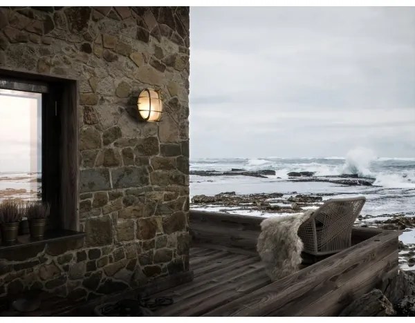 Nordlux - Vonkajšie nástenné svietidlo POLPERRO 1xE27/12,5W/230V IP64 mosadz