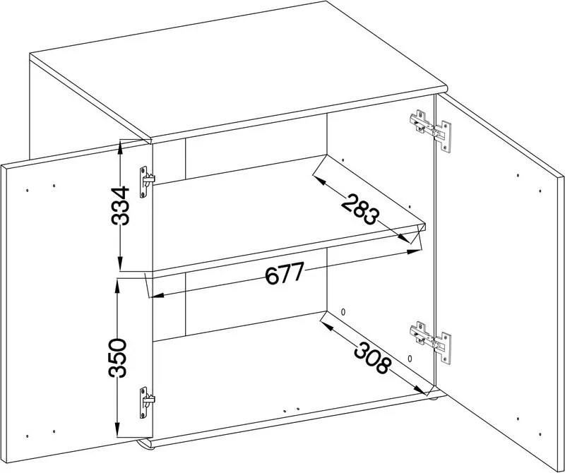 Komoda dvojdverová Mike, sonoma