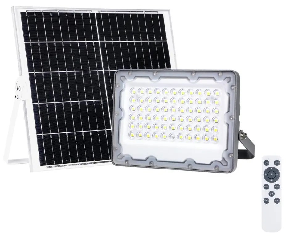 LED Reflektor so solárnym panelom FOCUS 60W/10000 mAh 3,2V 6000K IP65 + DO