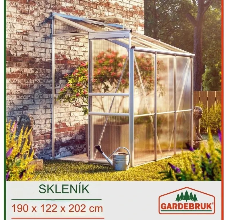 InternetovaZahrada Záhradný bočný skleník 190x122x202 cm + základňa