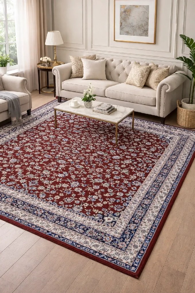 BE Koberec Jasmin 9870 RED – červený obdĺžnikový Rozmer: 200x290 cm