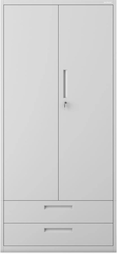 Modulárna kovová multifunkčná skriňa s dvoma zásuvkami sivá MEGAN 1950 x 900 x 400 mm