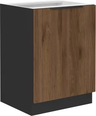 Dolná kuchynská skrinka Monza, 60 cm, orech/čierna%